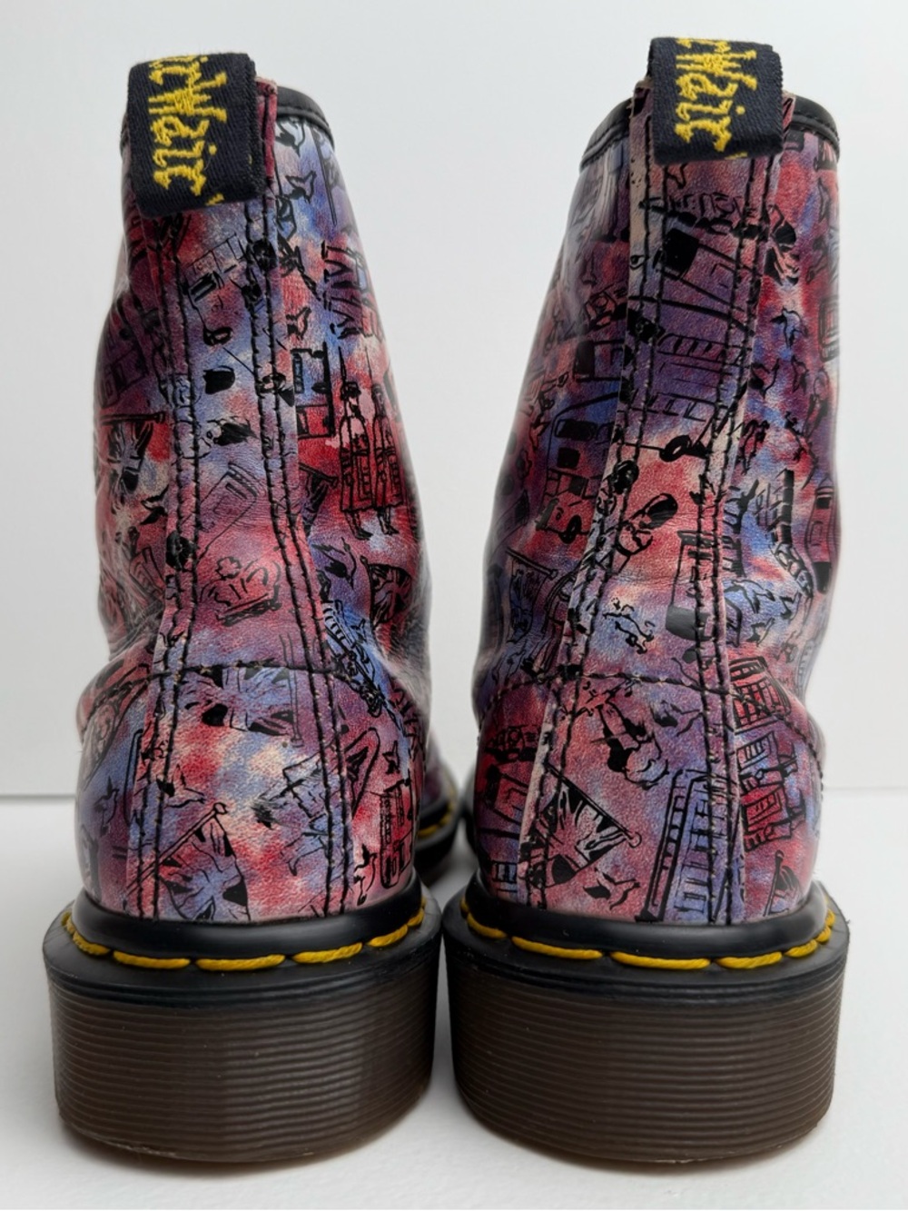 Dr. Martens 1460 Vintage England London Icons Scene Print 8 Eye Boots UK 5 - Picture 10 of 16